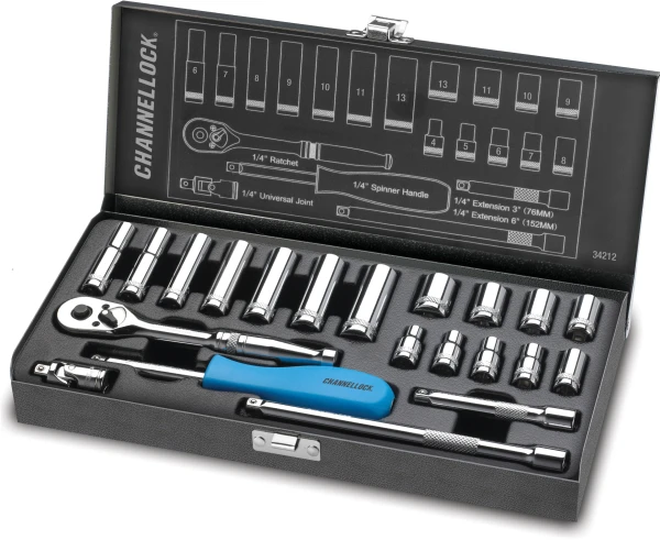 34212 21pc 1/4" Metric Drive Socket Set