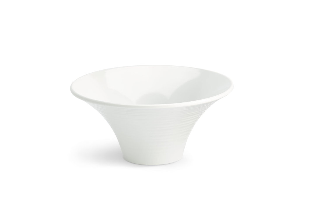 Small White Cubic Melamine Pedestal Bowls