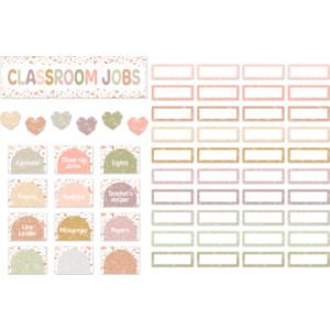 Terrazzo Tones Classroom Jobs Mini Bulletin Board Set, 59 Pieces