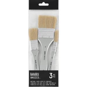 BASICS Large Scale Paint Brushes, Natural Hair, Set of 3