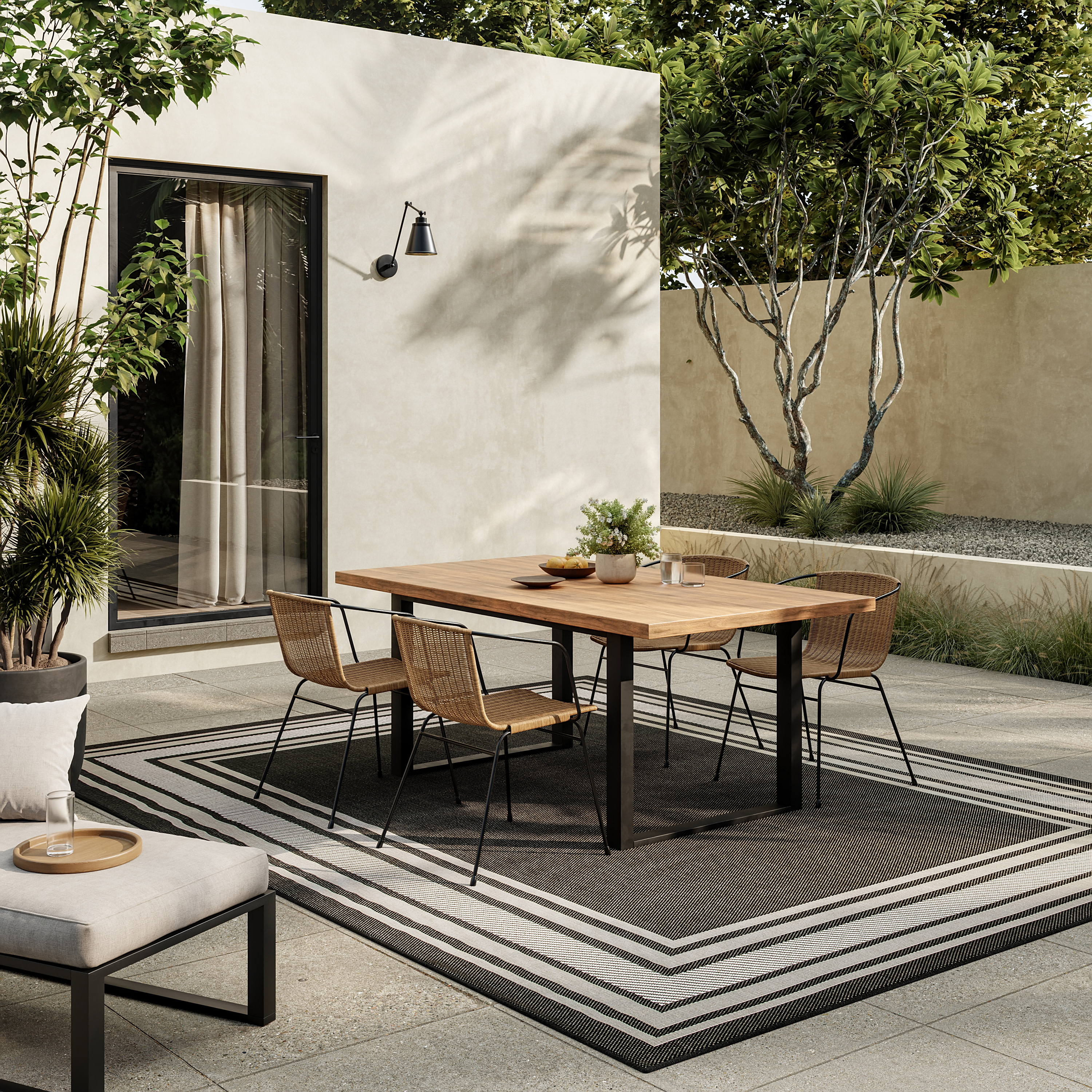 Nourison Horizon Indoor/Outdoor 8' x 10' Black Modern Rug