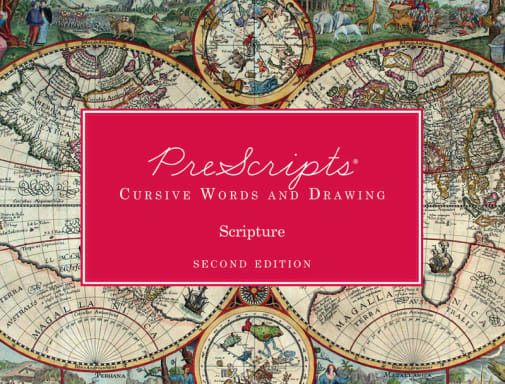 Prescripts Cursive Words and Drawing: Scripture