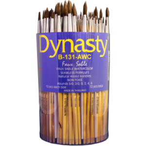 Imitation Sable Round Brush Canister, 72 Brushes