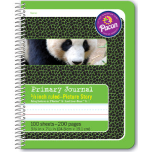 Primary Composition Book, Spiral Bound, D'Nealian/Zaner-Bloser, 5/8" x 5/16" x 5/16" Picture Story Ruled, 9-3/4" x 7-1/2", 100 Sheets