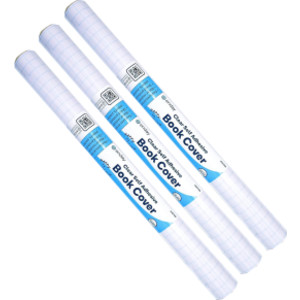 Clear Self-Adhesive Book Cover Rolls, 17.5 in x 3 yd, 3 Rolls