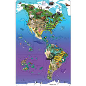 Animal Magnetism&reg; Magnetic Wildlife Map Puzzle: North & South America