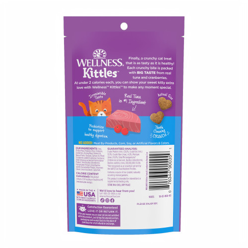 Wellness Kittles Tuna & Cranberry back packaging