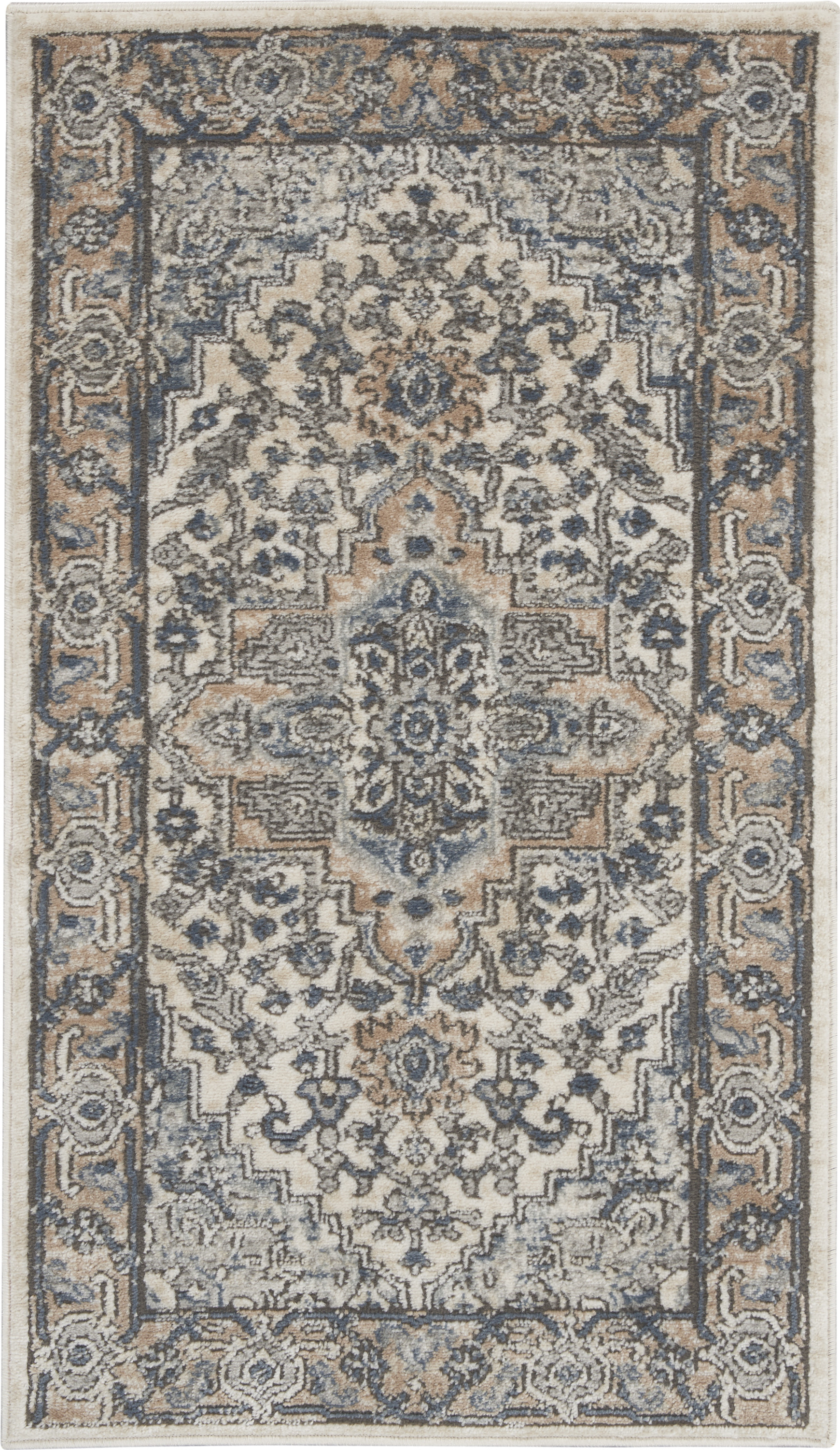 Nourison Quarry 2'2" x 3'9" Ivory Grey Farmhouse Indoor Rug