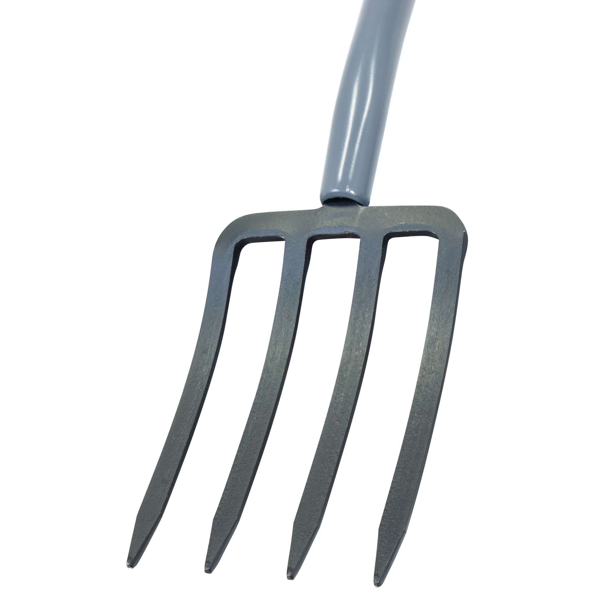 Profile of wood handle digging fork.
