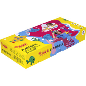 Plastilina Modeling Clay, Basic Colors, 15 Bars (150 g Each), Non-Drying Reusable Modeling Clay