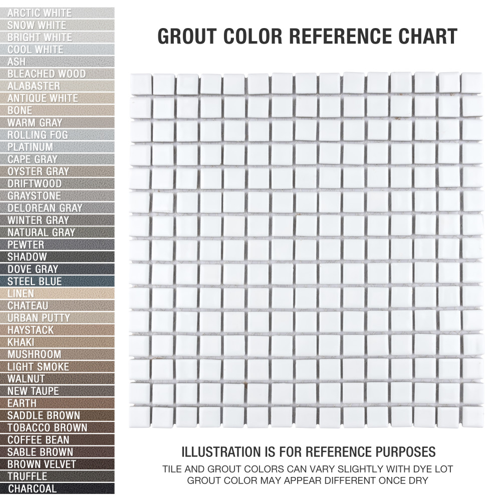 Hudson Edge White 12-1/4 in. x 12-1/4 in. Porcelain Mosaic Tile