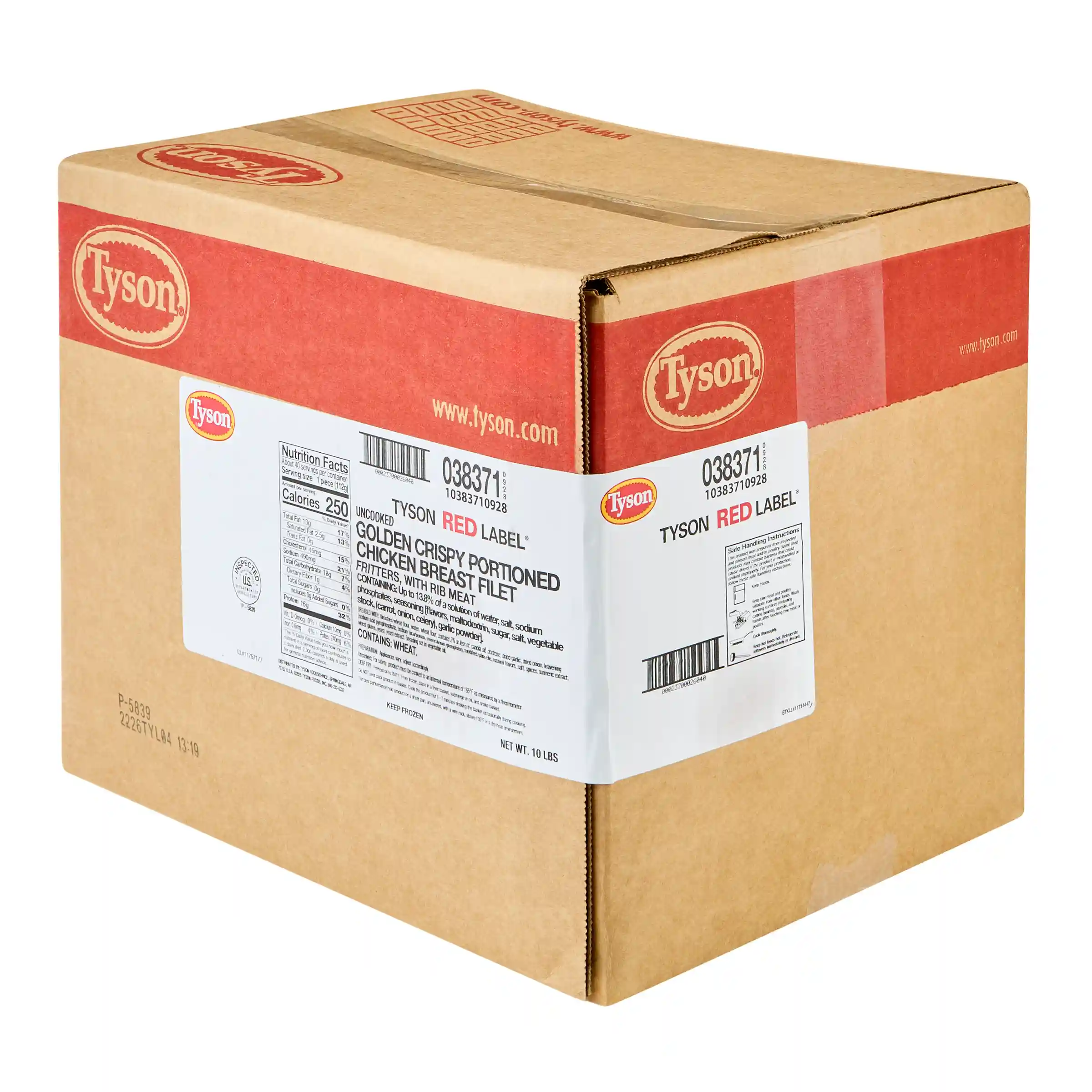 Tyson Red Label® Uncooked Golden Crispy Select Cut Chicken Breast Filet Fritters, 4 oz._image_5