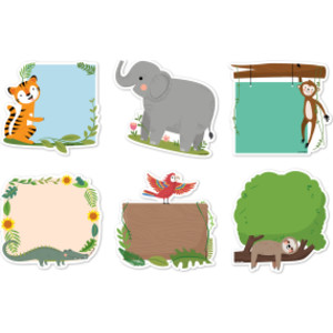Jungle Friends 6" Designer Cut-Outs, Pack of 36