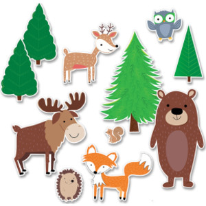 Jumbo Woodland Friends Bulletin Board Set, 11 Pieces