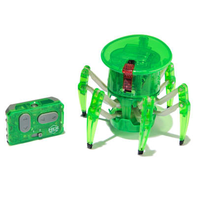 HEX BOTS Remote Control Spider, Robot Insect Toys for Kids, Adjustable Robotic Spider Figure, Robot Toys for Boys & Girls Ages 4 & Up, Green