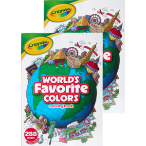 World's Favorite Colors Coloring Book, 288 Pages, Set of 2