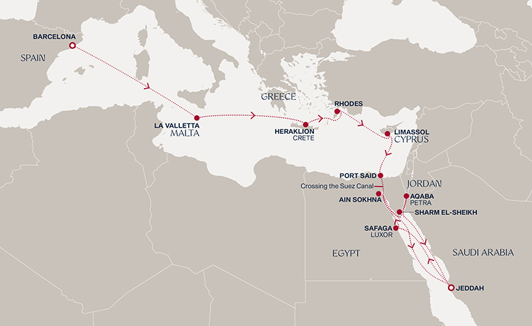 Itinerary map