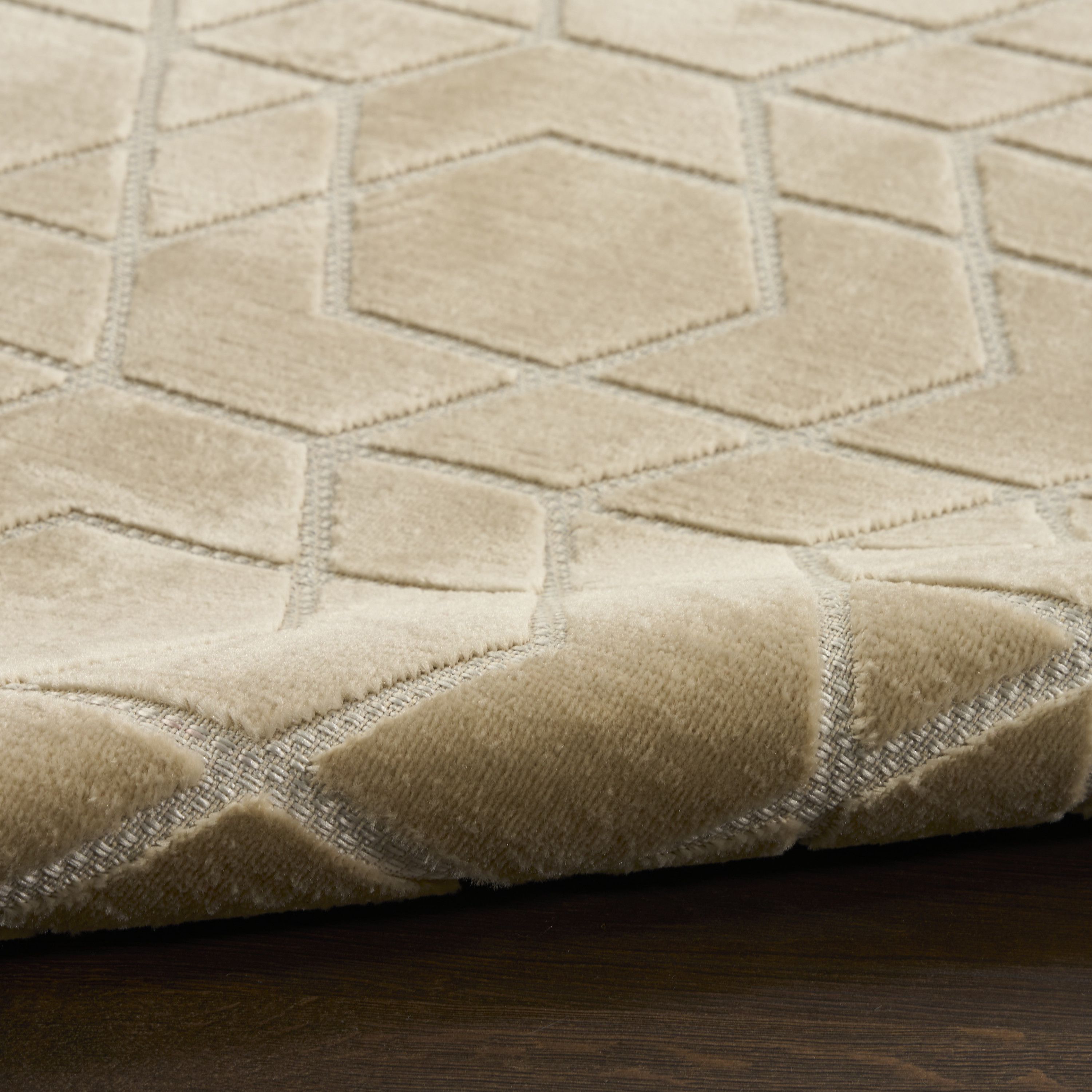 Nourison Washable Charm 6' x 9' Beige Ivory Modern Indoor Rug