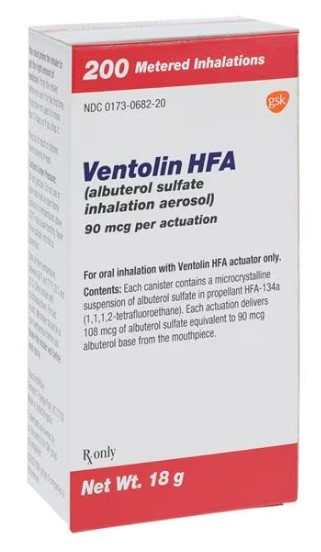 Ventolin® HFA 90mcg Inhalation Aerosol w/Dose Counter, 18gm