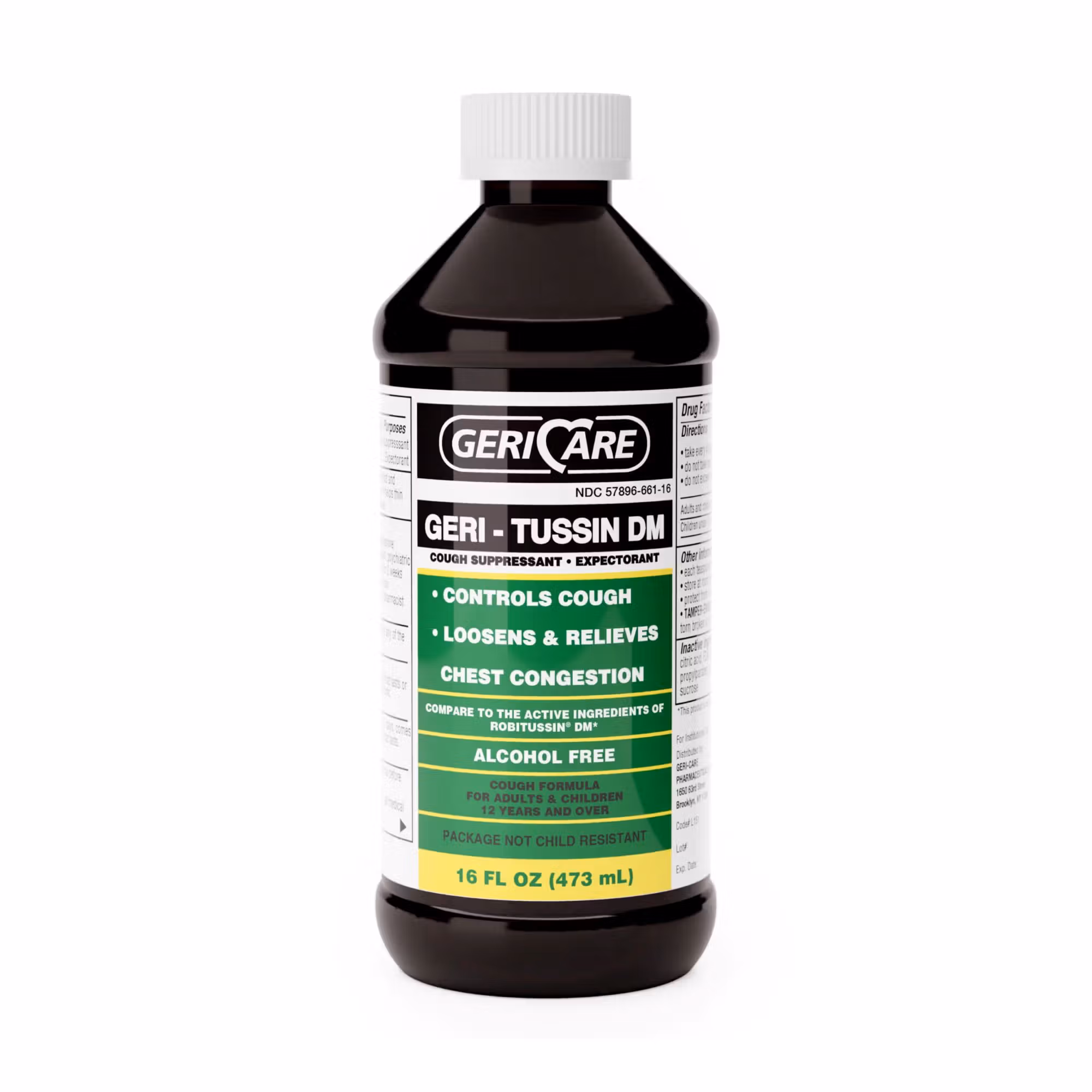 Geri-Care® Guaifenesin / Dextromethorphan Cold and Cough Relief, 16-ounce Bottle
