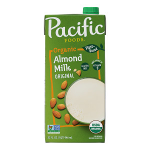 Pacific Foods® Original Organic Almond Milk, Plant Based Milk, 32 oz Carton (12 Pack)