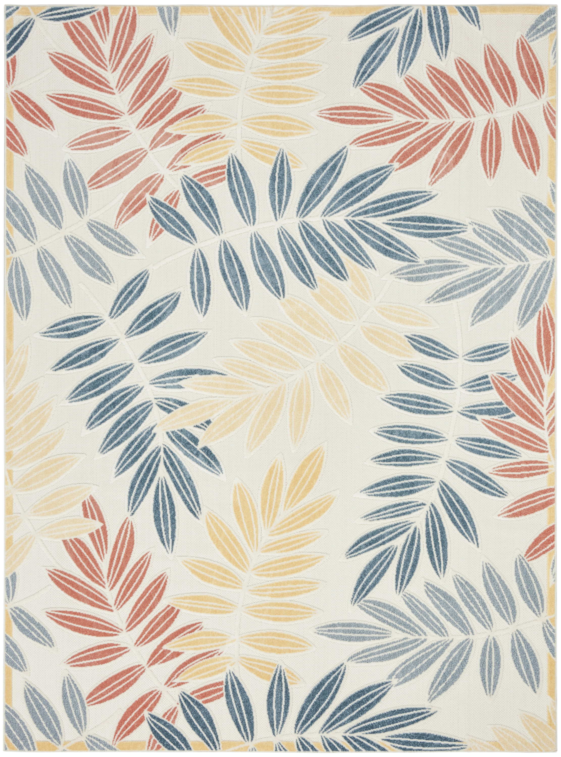 Nourison Aloha 7'10" x 10'6" Ivory Blue Modern Rug