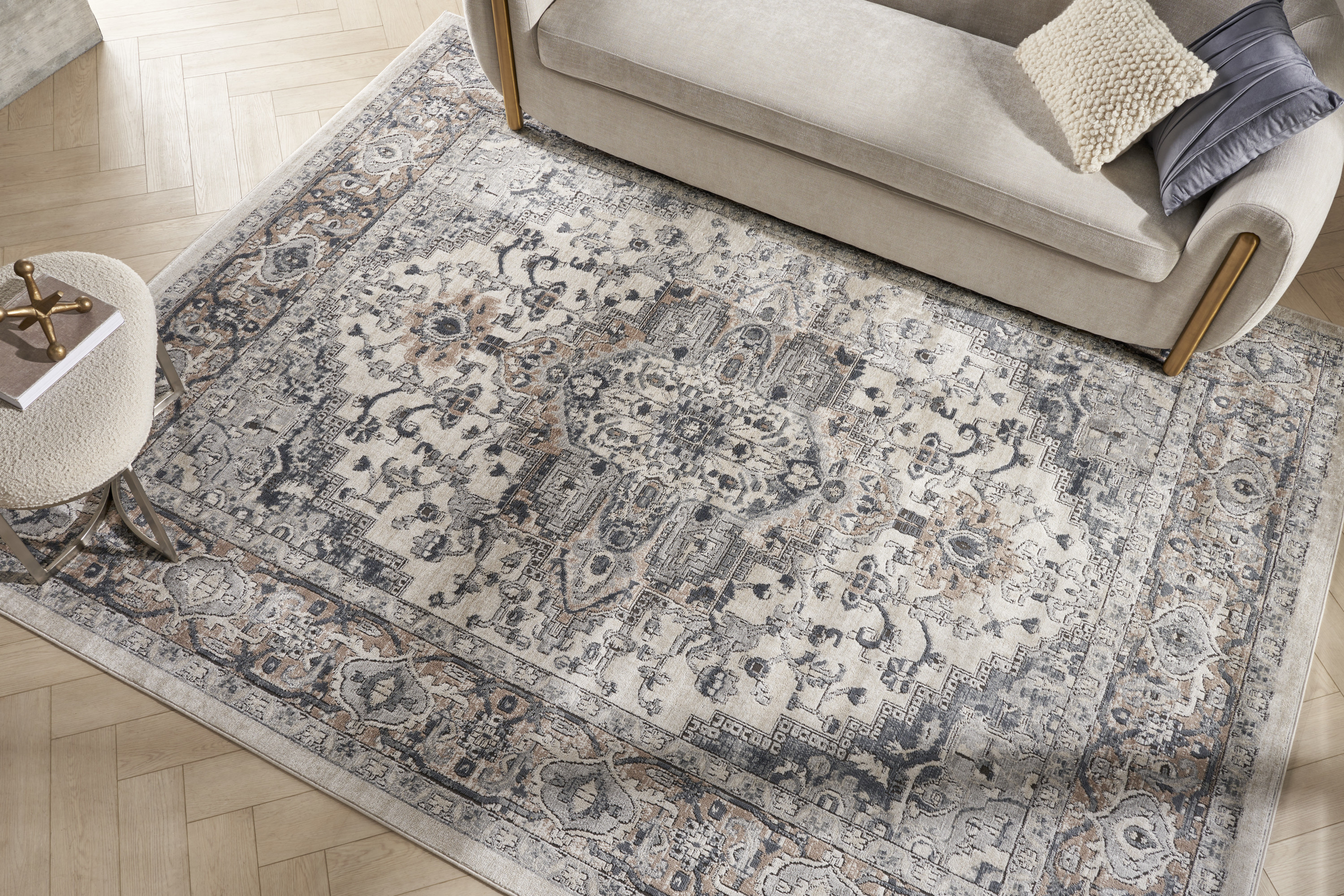 Nourison Quarry 6' x 9' Ivory Grey Farmhouse Indoor Rug
