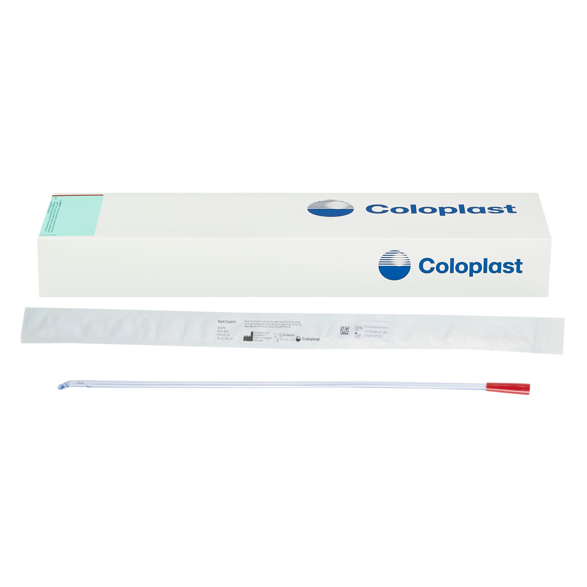 Coloplast CATHETER, SELF COUDE W/FUNNEL END 18FR 16" (30/BX)