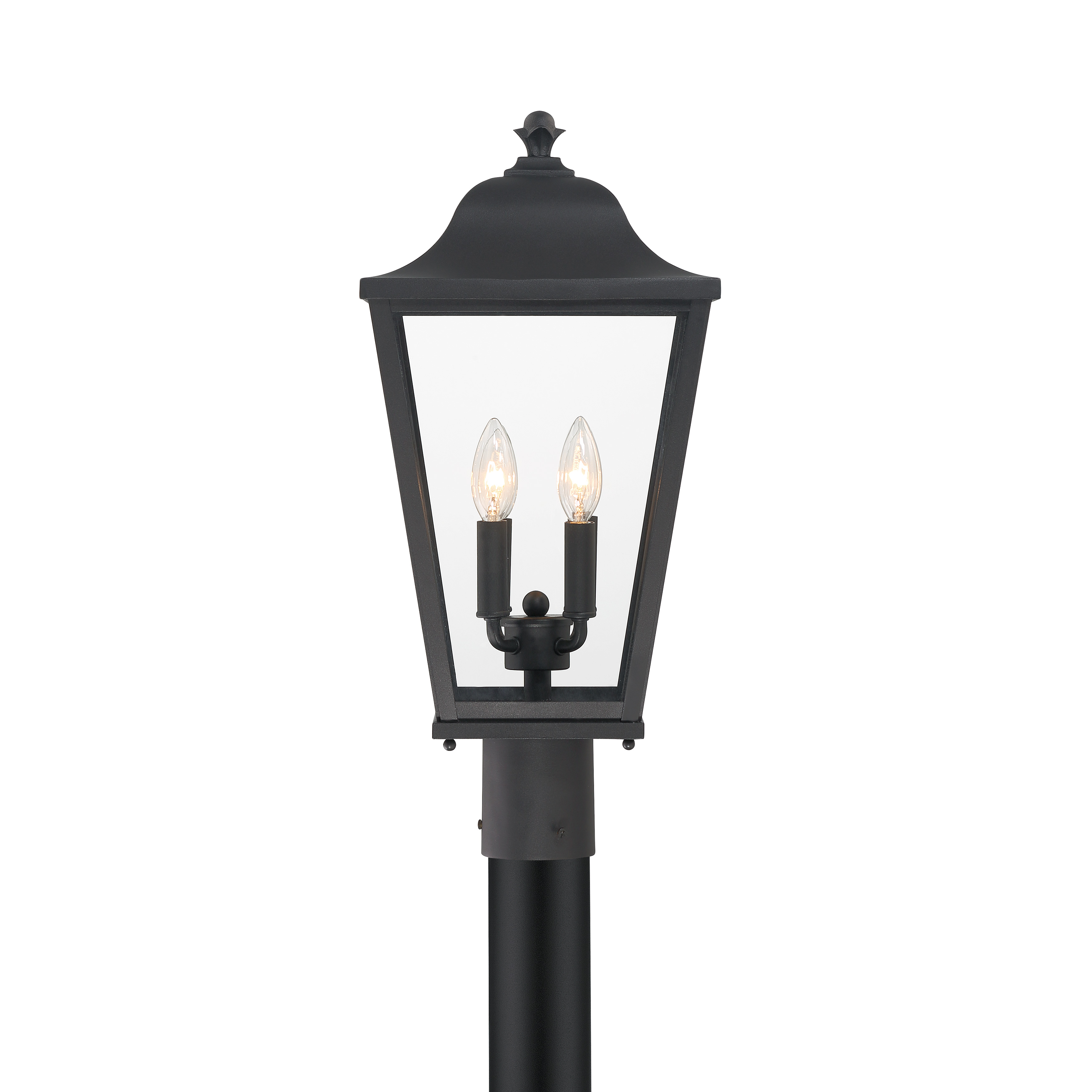 4 Light Outdoor Post Mount in Sand Coal Finish with Clear Glass - alternate view