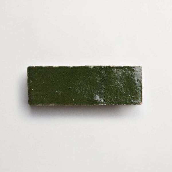 clé zellige | baguette | gloss | cindered olive | sample 