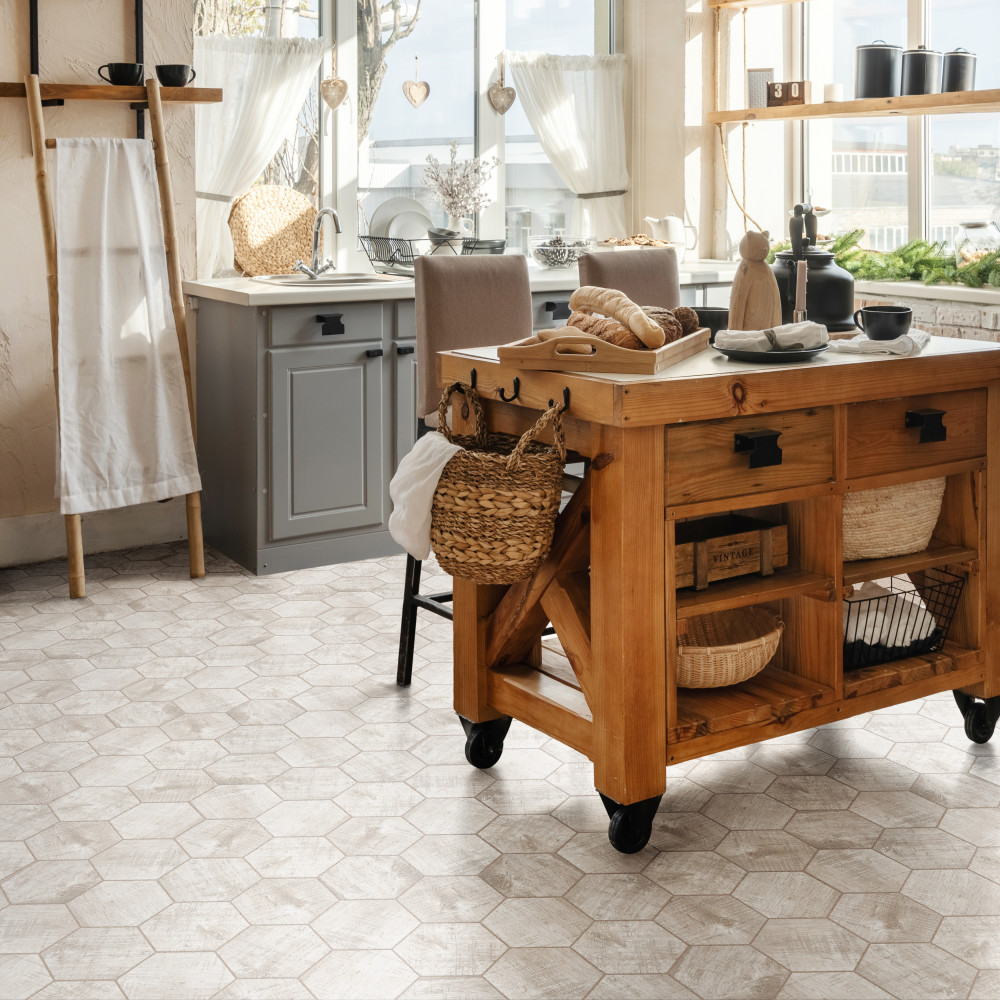 Sawnwood Hex Grey 8-5/8 in. x 9-7/8 in. Porcelain Floor and Wall Tile