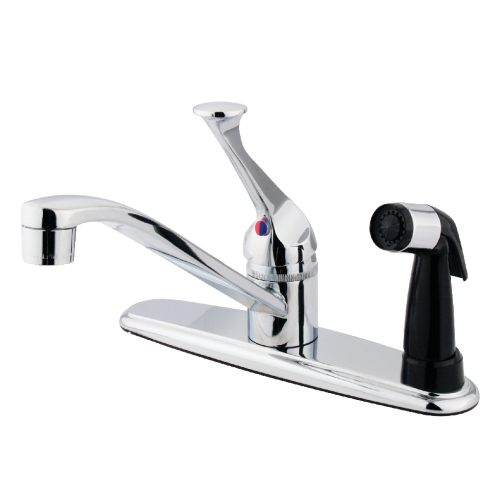 Single-Handle 8" Centerset Kitchen Faucet with Side Sprayer, Polished Chrome