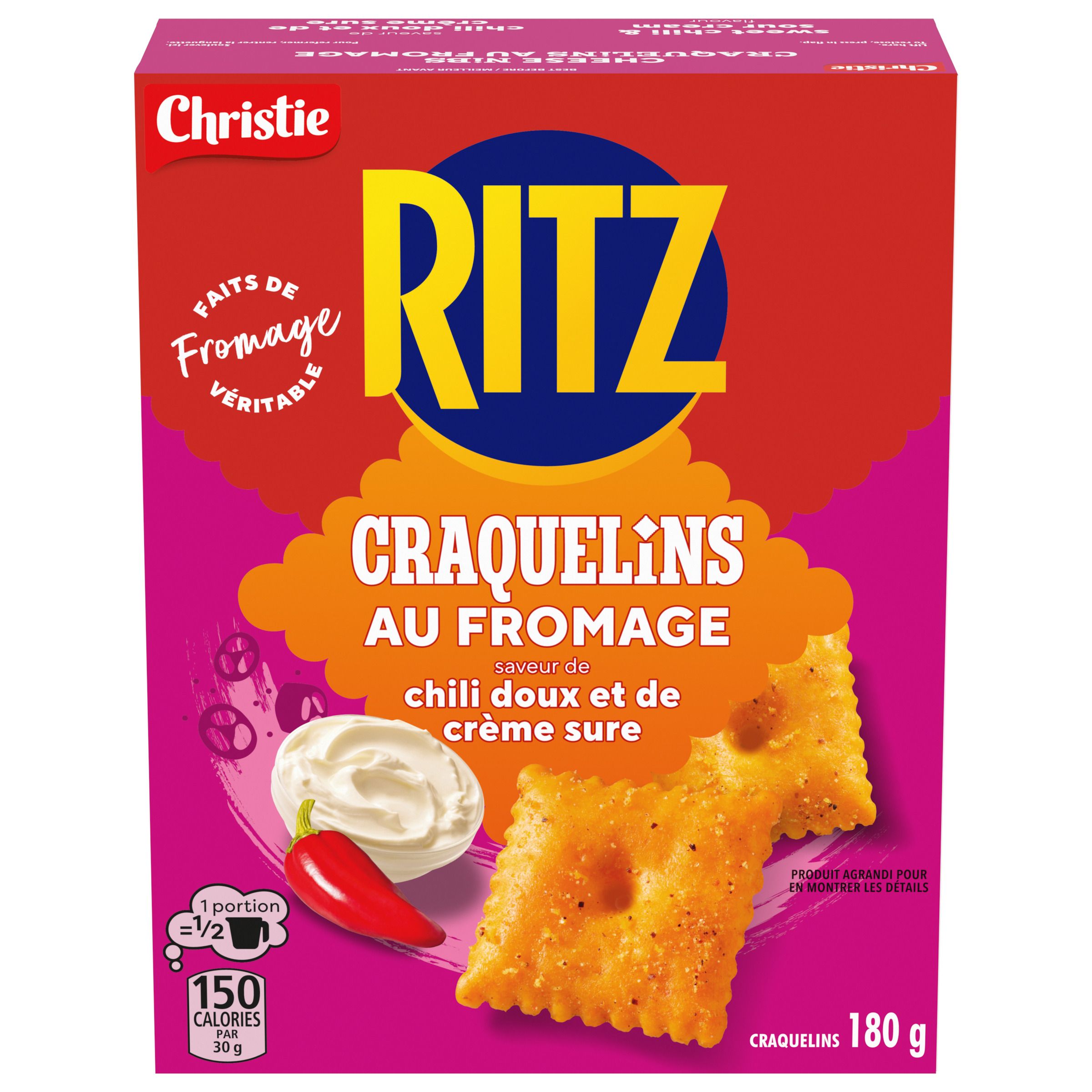 CRAQUELINS AU FROMAGE RITZ À SAVEUR DE CHILI DOUX ET DE CRÈME SURE 180g-0