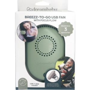 Breezz-To-Go USB Rechargeable Bladeless Fan, Sage Green