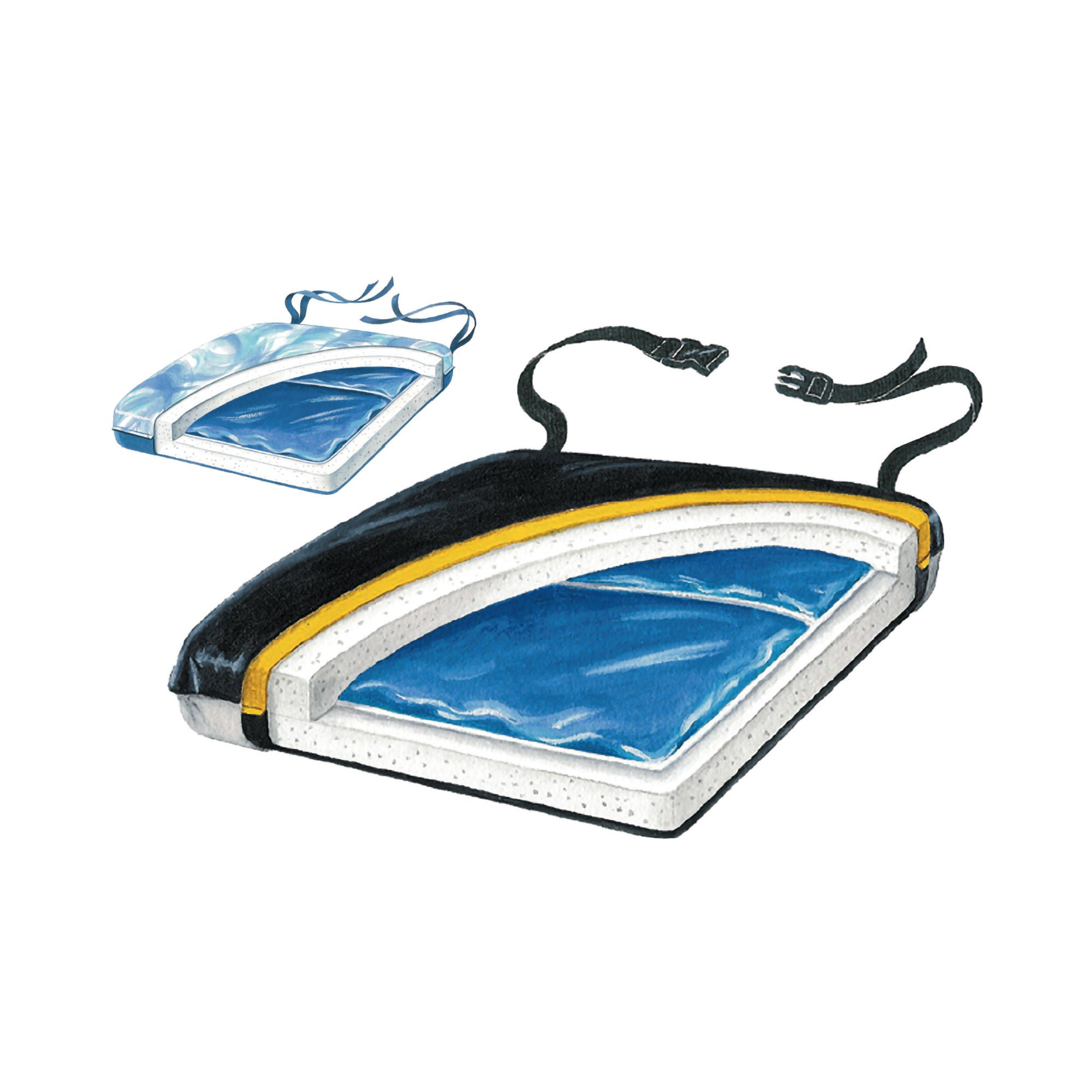 Econo-Gel Thin-Line Seat Cushion for Wheelchairs, 16 x 16 x 1.5-inch