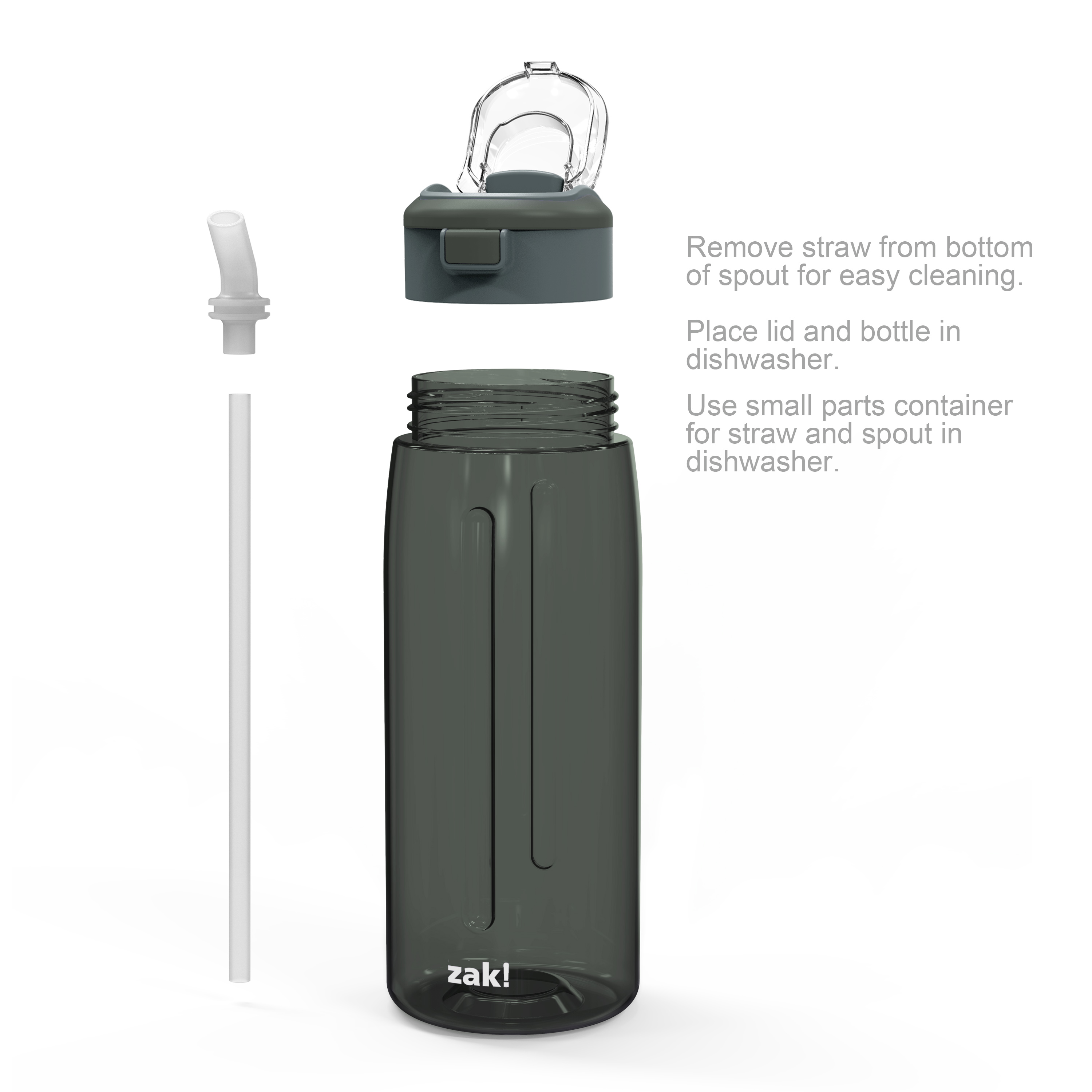 Genesis 32 ounce Reusable Plastic Water Bottle with Interchangeable Spouts, Charcoal slideshow image 9 Genesis 32 ounce Reusable Plastic Water Bottle with Interchangeable Spouts, Charcoal slideshow image 9