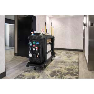 Rubbermaid Commercial, 9-Pocket Housekeeping Cart Organizer, Black,