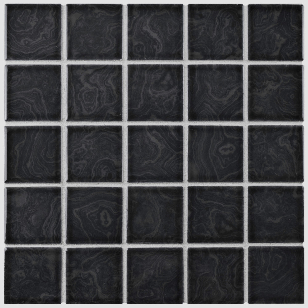 Resort Storm Black 12 in. x 12 in. Porcelain Mosaic Tile