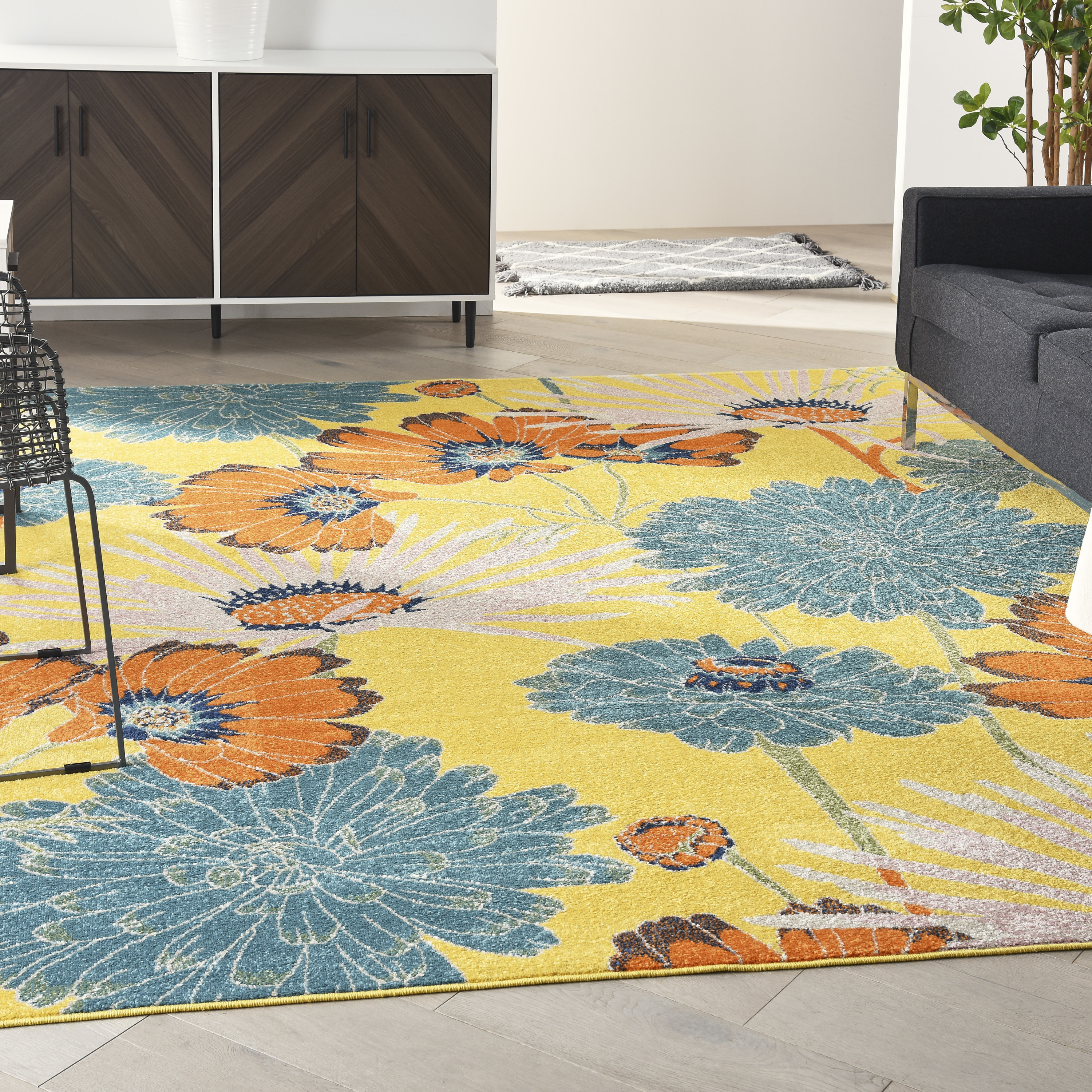 Nourison Allur 9' x 12' Yellow Multicolor Contemporary Indoor Rug