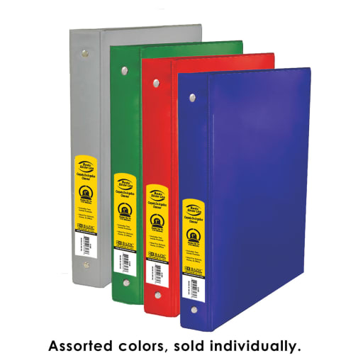 Binder - 3 Ring 1" Assorted Color with 2 pockets