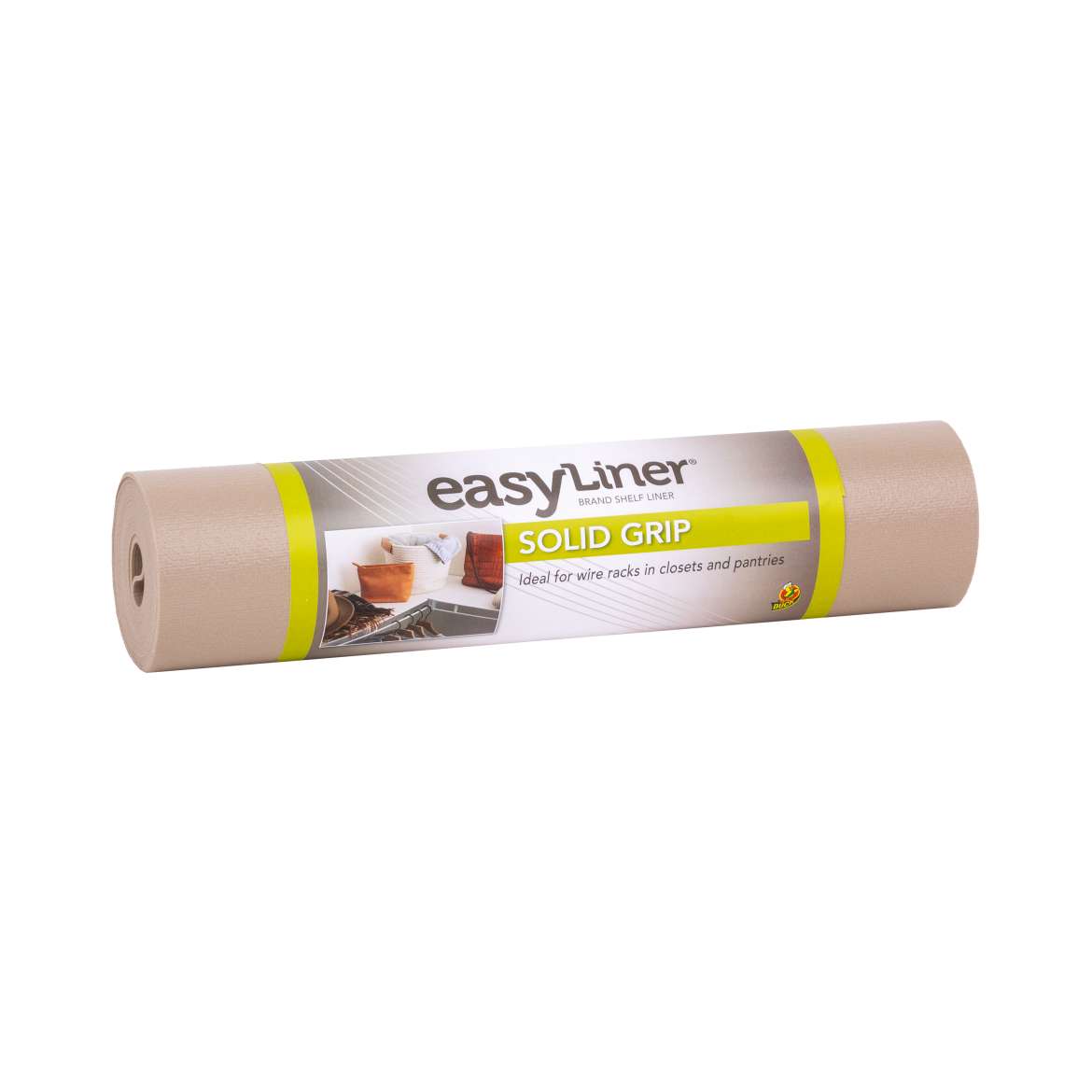 Solid Grip EasyLiner Shelf Liner Taupe, 7 ft Duck Brand