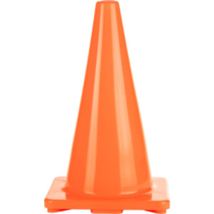 Hi-Visibility Flexible Vinyl Cone, Weighted, Orange, 18" Length