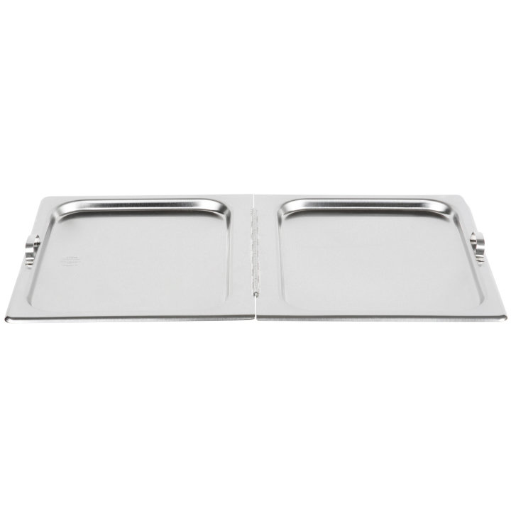 Full-size stainless steel hinged flat steam table pan cover