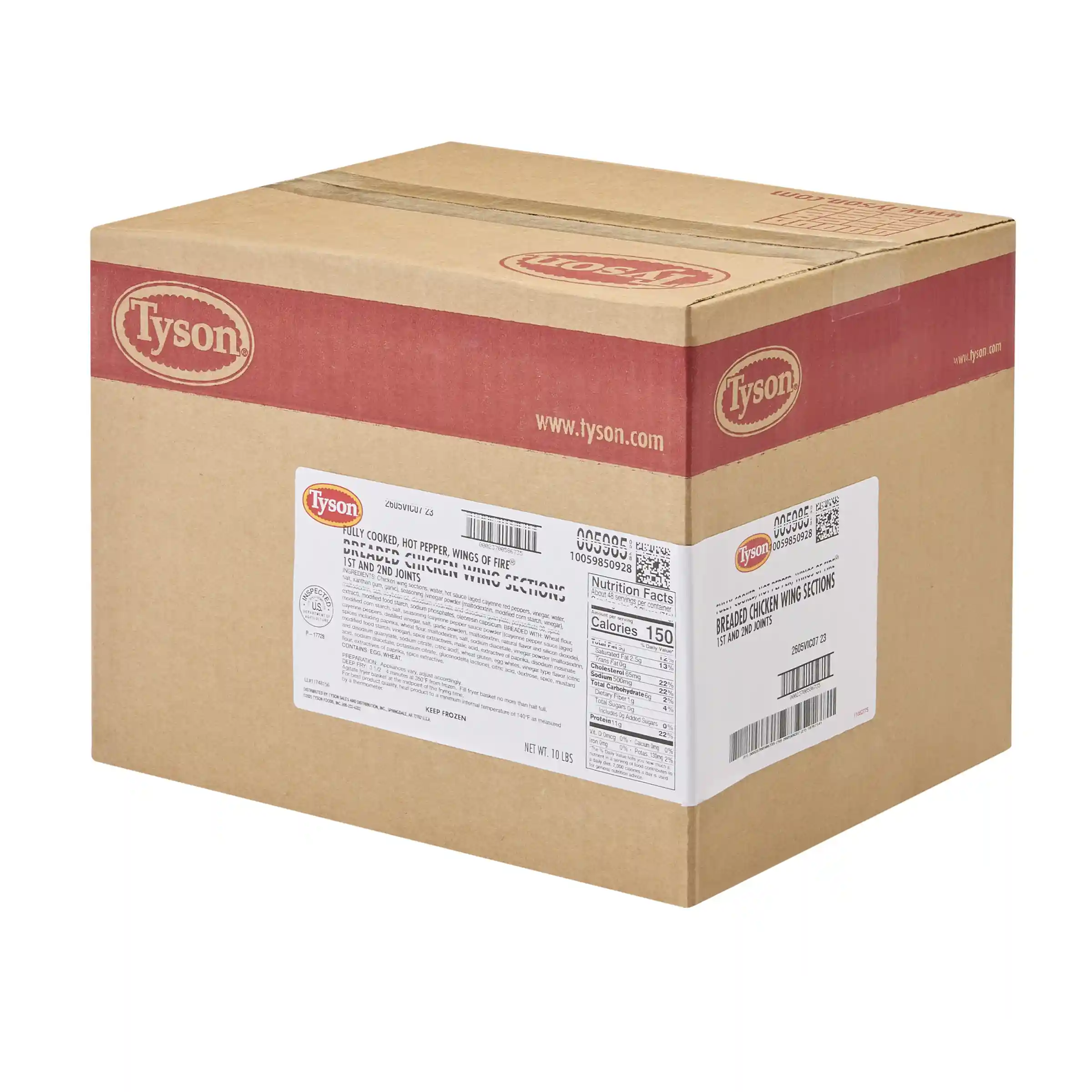 Tyson® Wings of Fire® Fully Cooked Breaded Hot Pepper Bone-In Chicken Wing Sections, Smedium_image_5