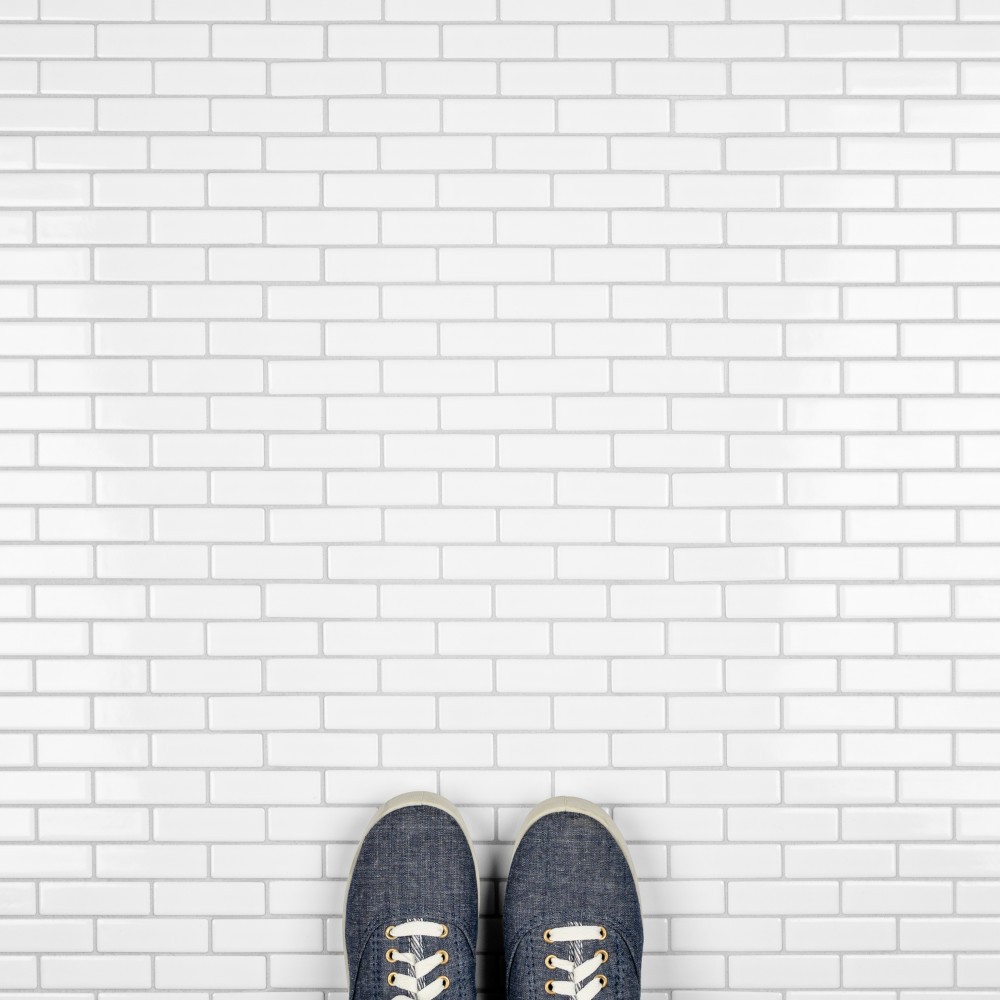 Metro Brick Subway Glossy White 10-1/4 in. x 11-1/2 in. Porcelain Mosaic Tile