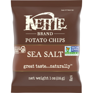 Kettle Brand Potato Chips, Sea Salt Kettle Chips, Snack Bag, 1 Oz