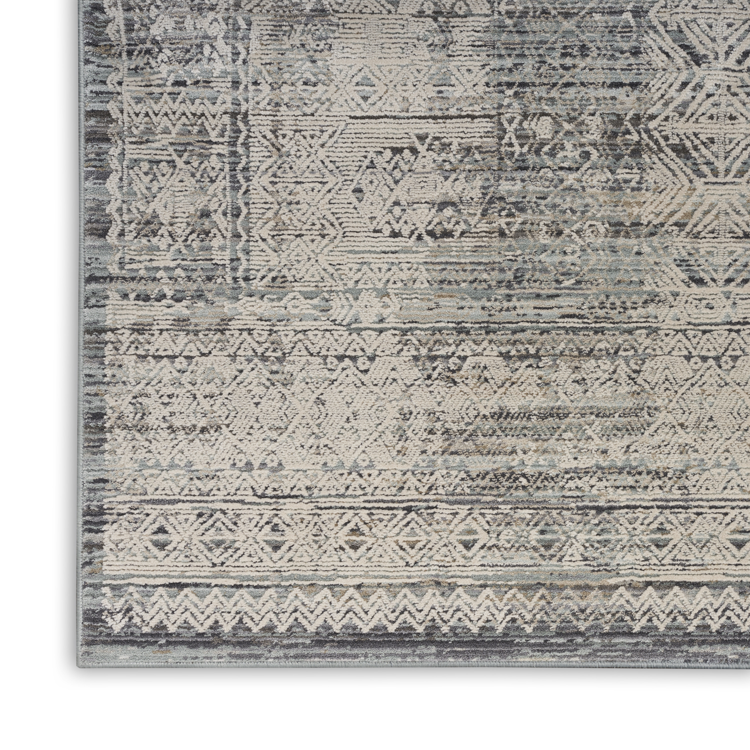 Nourison Lynx 2'3" x 10' Ivory Blue Vintage Indoor Rug