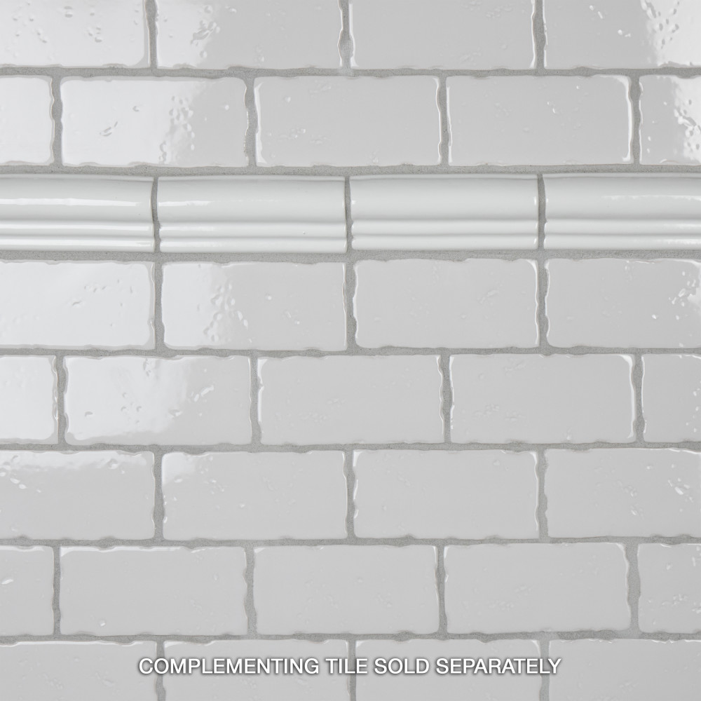 Novecento Moldura Blanco Viejo 2.13x5.13 Rectangle Ceramic Wall Only Digital Pattern