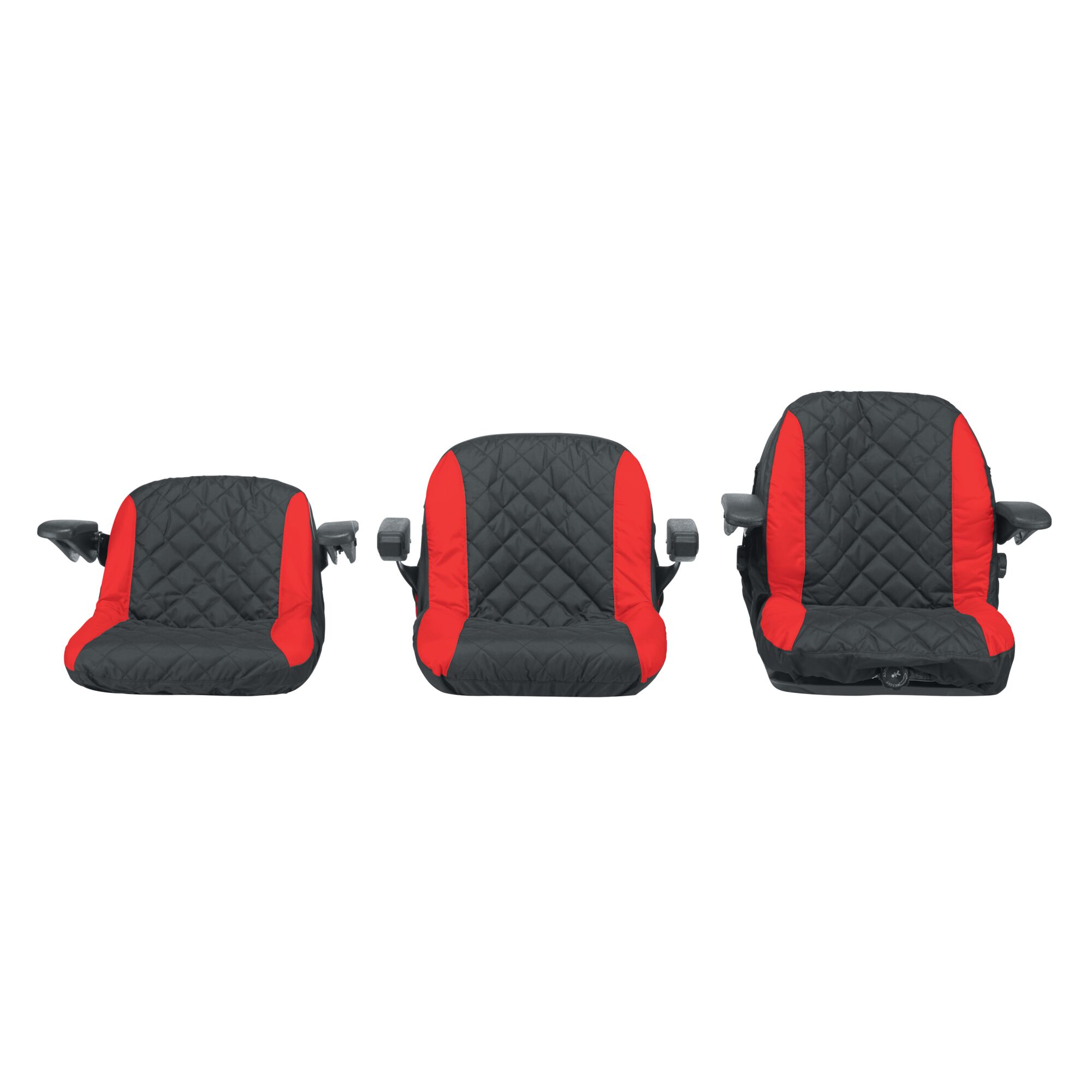 Profile of three Riding Lawn Mower Seat Covers.