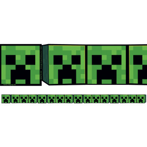 Minecraft Creeper Lineup Wide Trim, 37 Feet